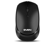 SVEN RX-210W Wireless, Optical Mouse, Symmetrical shape, up to 1400 DPI, number of keys 3+1 (scroll wheel), 1 battery AA, USB, 2.4 GHz, Black